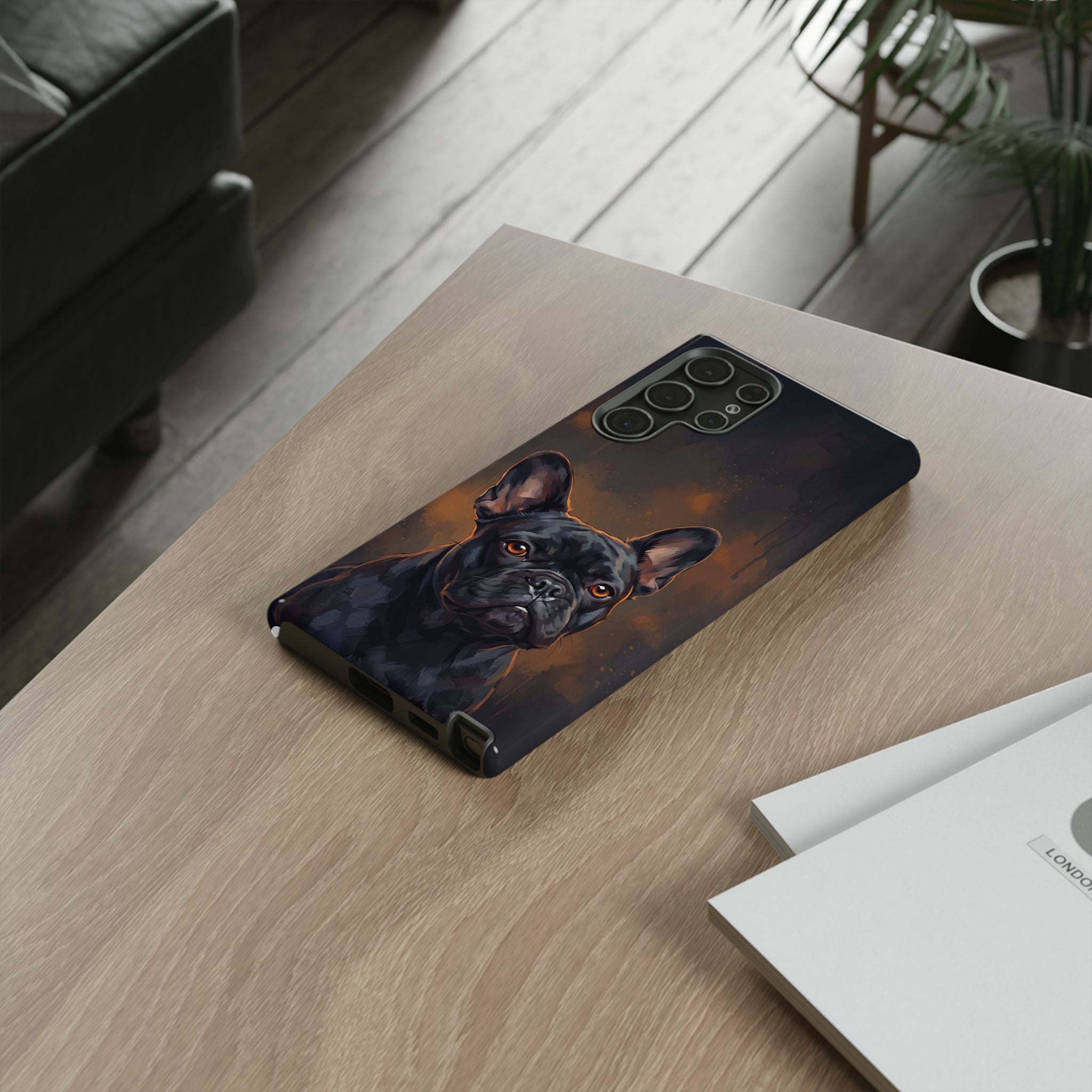 Moody French Bulldog Portrait Phone Case | Dramatic Studio Photography Style | iPhone & Samsung