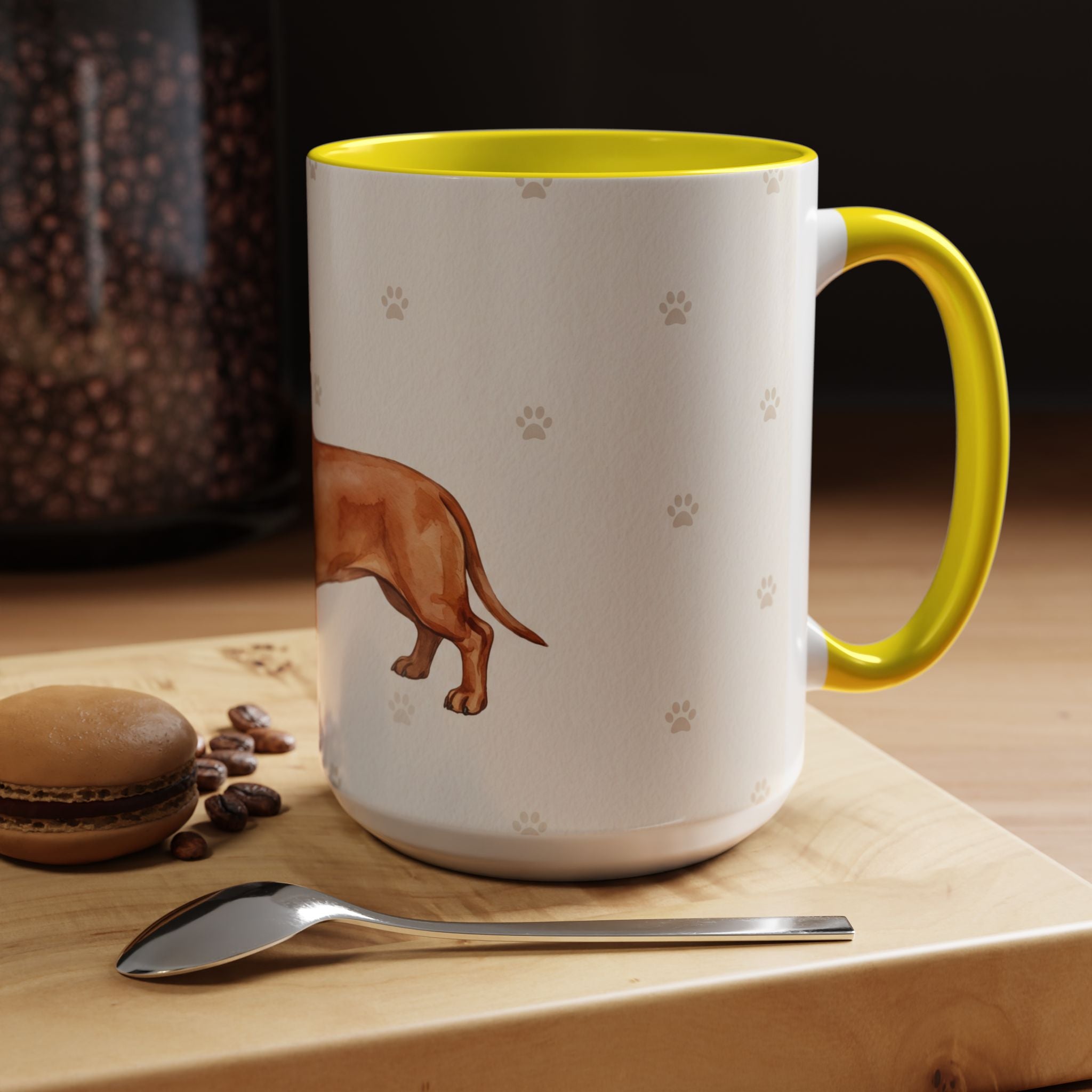 Dachshund Lover Mug – Wiener Dog with Scarf, Cute Watercolor Dachshund Gift Mug