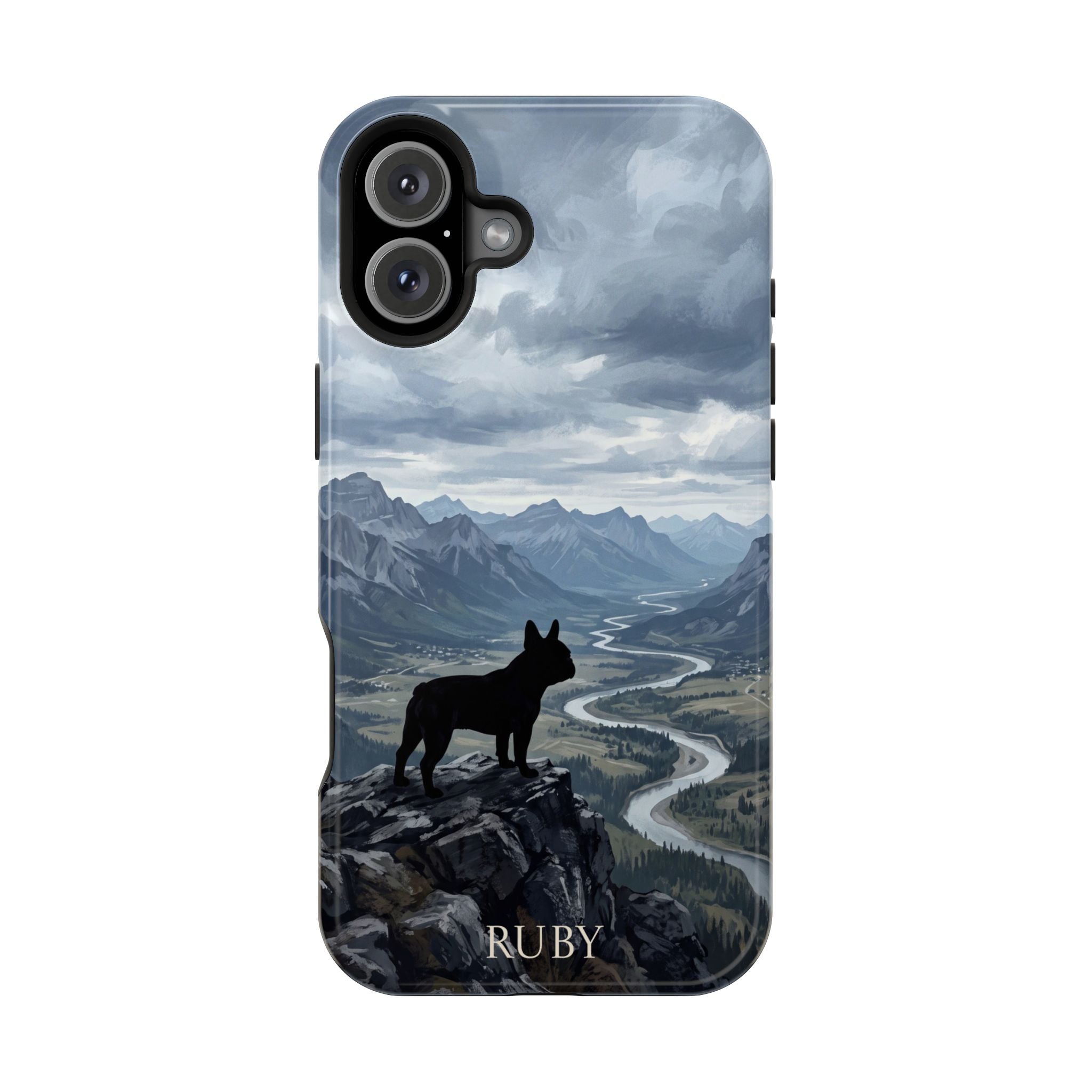 Personalized French Bulldog Mountain Valley Phone Case — Wireless Charging Cover