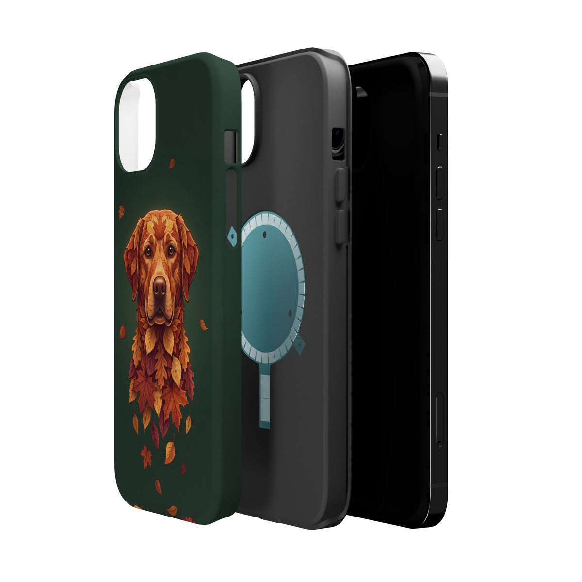 Autumn Leaves Labrador Phone Case — Tough Magnetic Case with Wireless Charging