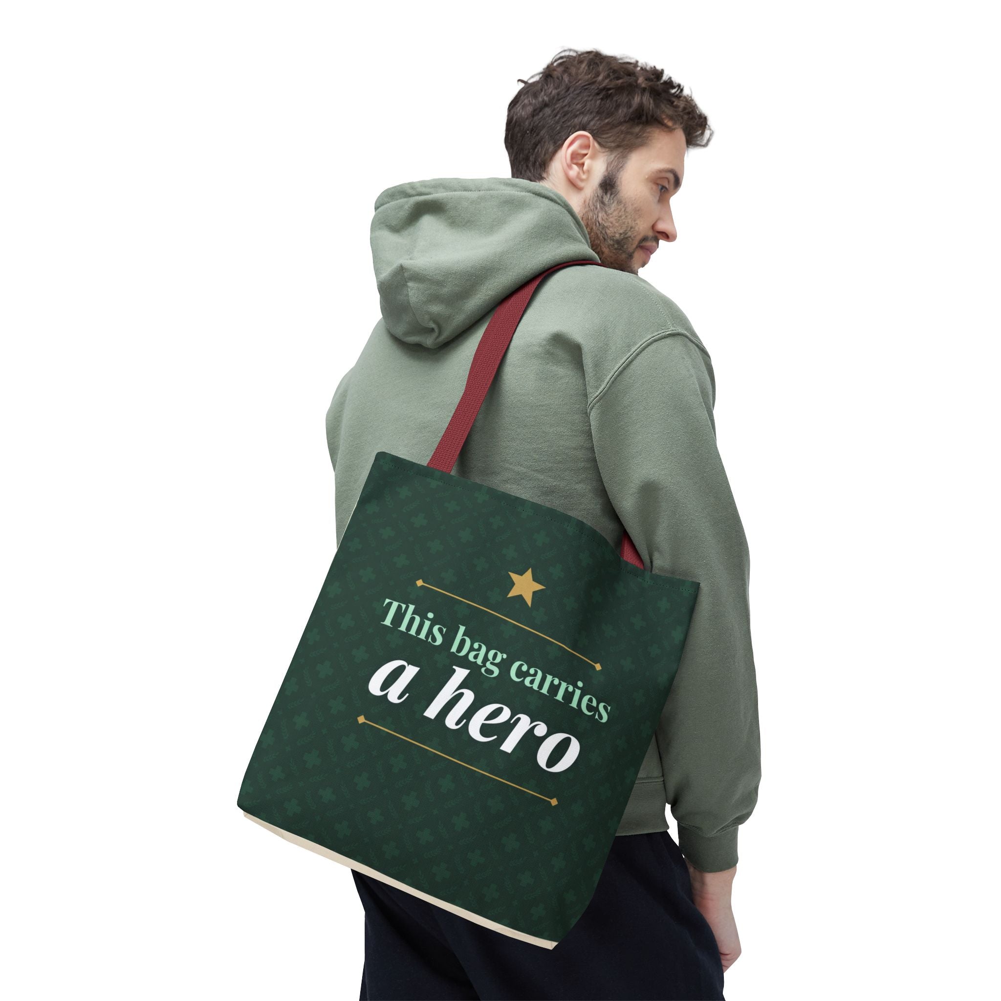 This Bag Carries a Hero Tote | Nurse Gift Tote Bag | Essential Worker Appreciation Gift | Premium Polyester Carry-All