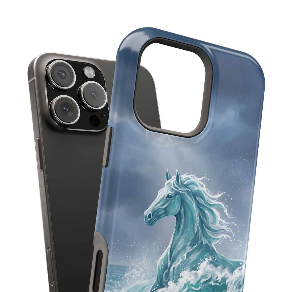 Personalized Ocean Wave Horse Phone Case — Tough Magnetic Case with Wireless Charging