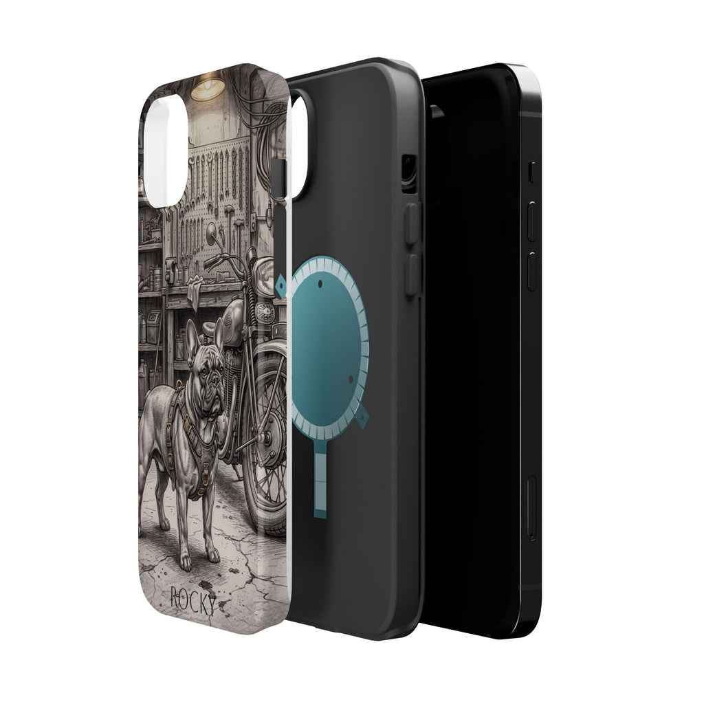 Personalized French Bulldog Vintage Street Phone Case — Wireless Charging Cover