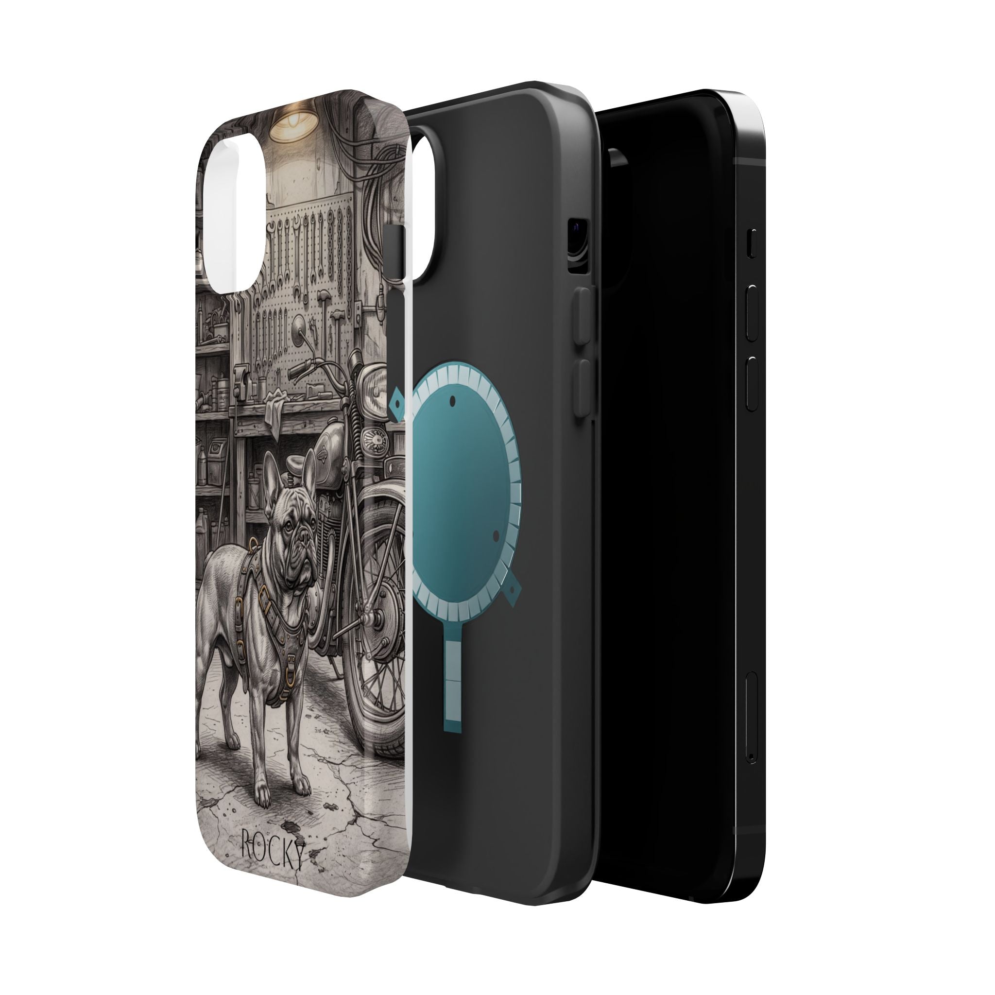 Personalized French Bulldog Vintage Street Phone Case — Wireless Charging Cover