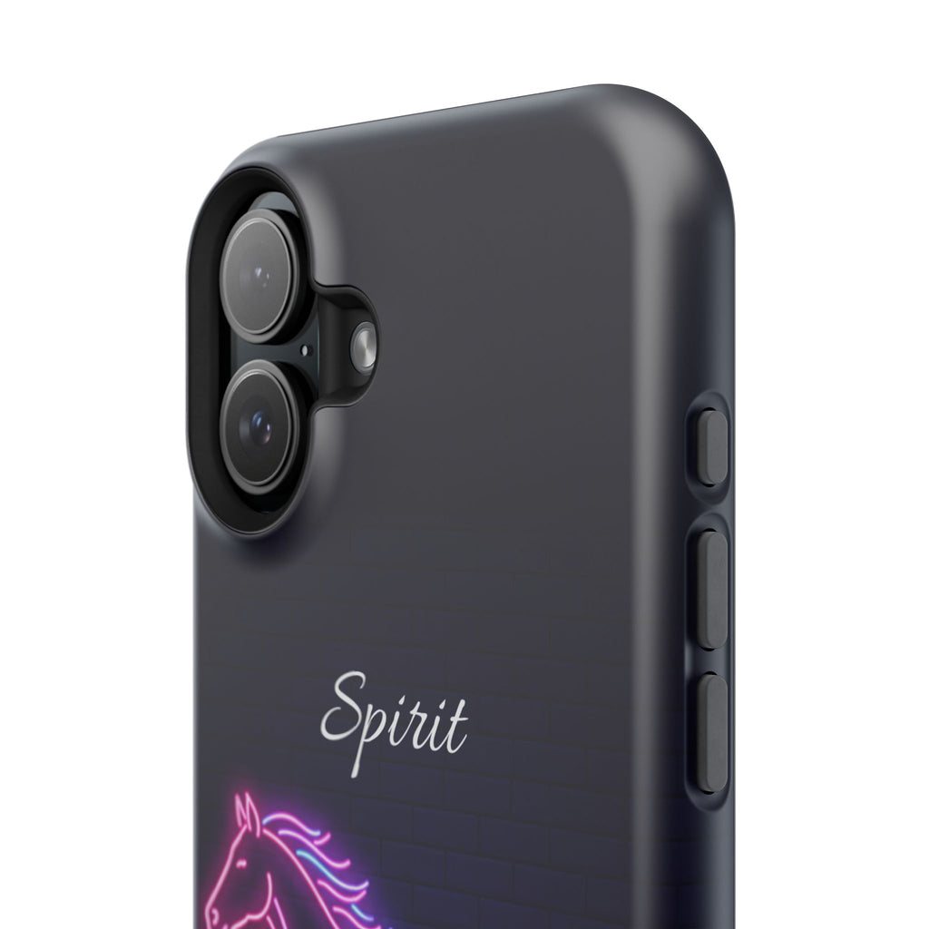 Personalized Neon Glow Horse Phone Case — Tough Magnetic Case with Wireless Charging