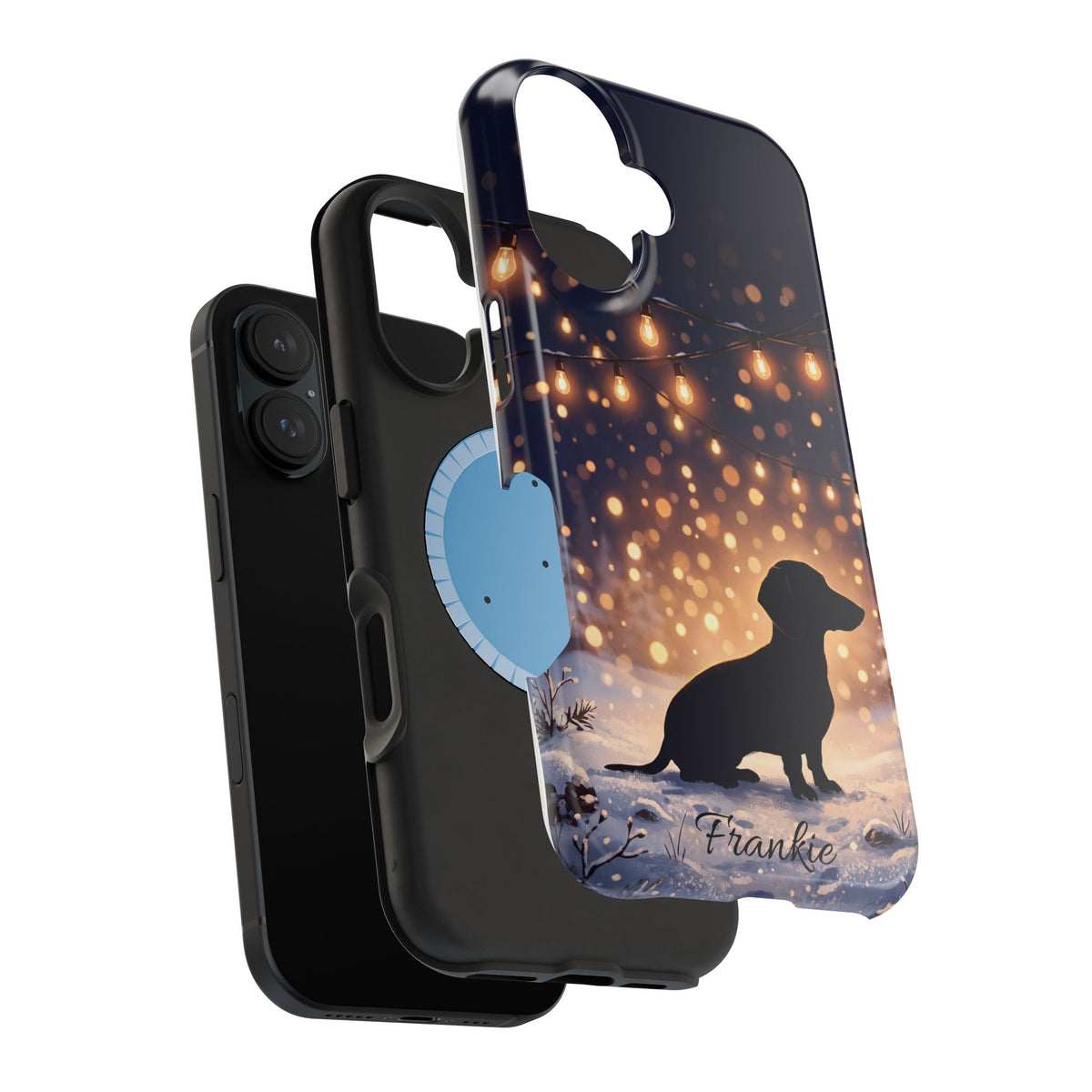 Personalized Dachshund Golden Sparks Phone Case — Wireless Charging Cover