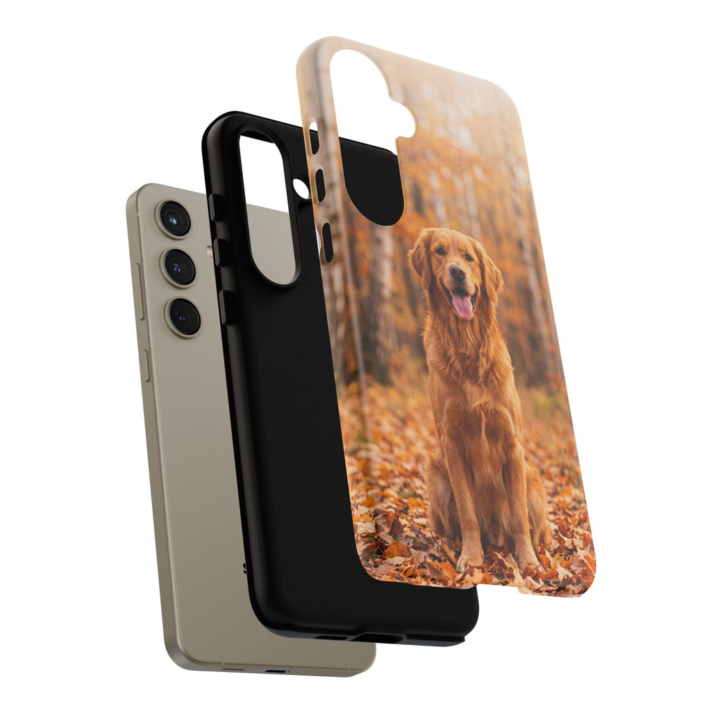 Golden Retriever Autumn Forest Phone Case | Happy Dog in Fall Foliage | Samsung & iPhone