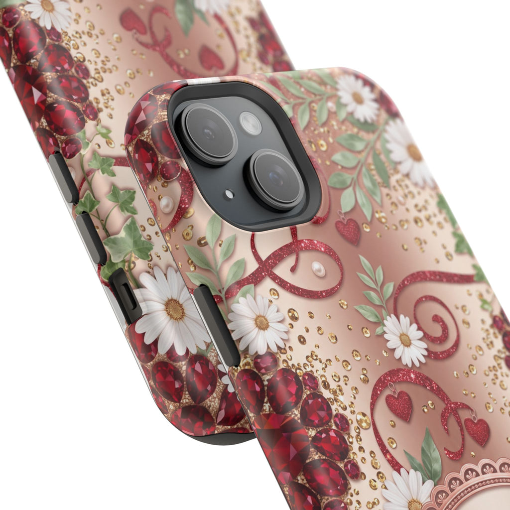 Personalized Vintage Floral Teacher Phone Case — Wireless Charging Cover