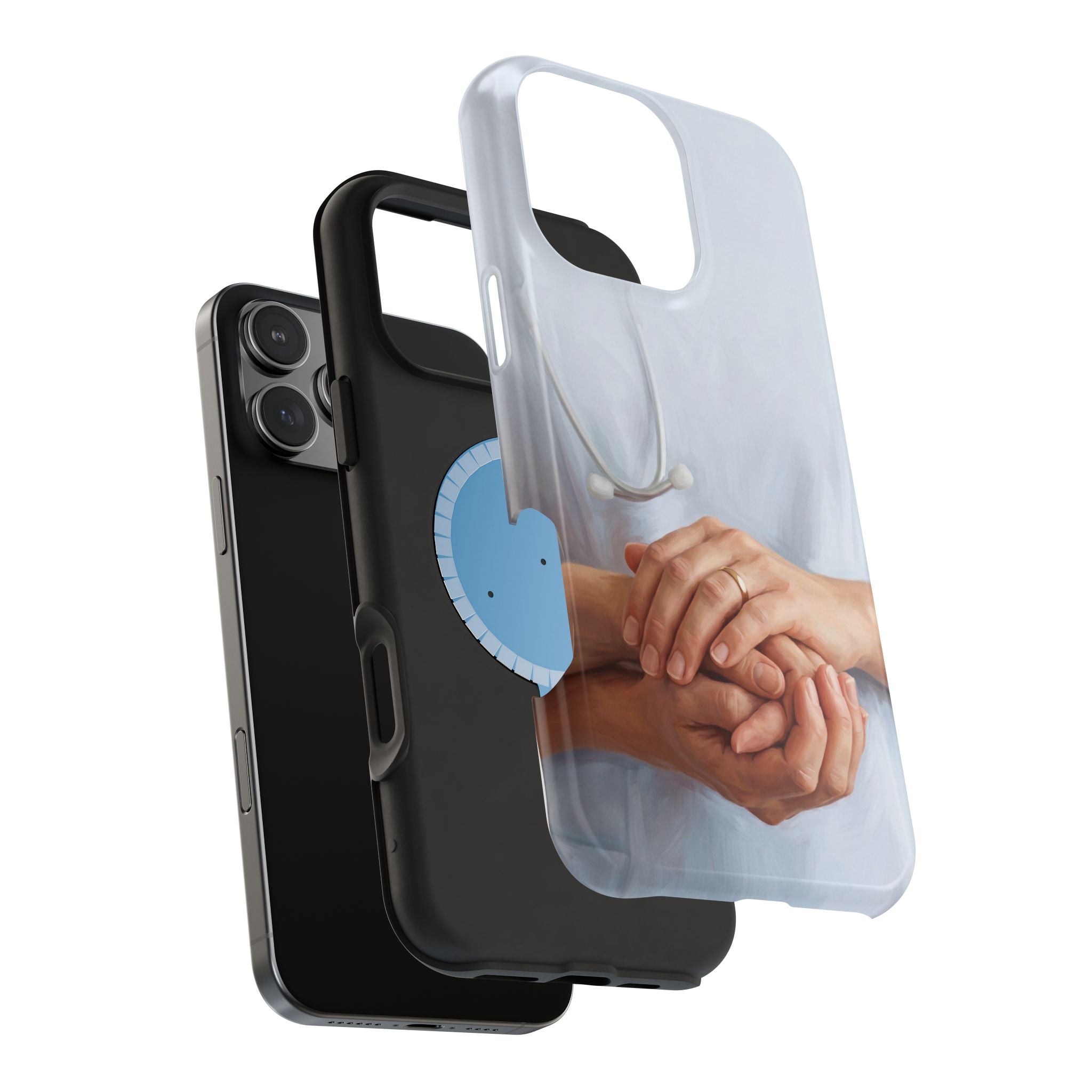 Impact-Resistant Phone Case — Caring Hands Wireless Charging Cover