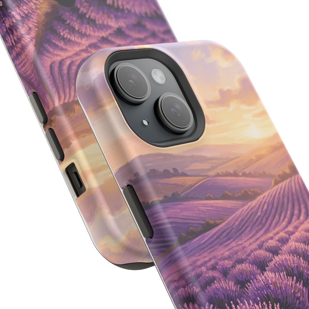 Personalized Dachshund Lavender Field Phone Case — Wireless Charging Cover