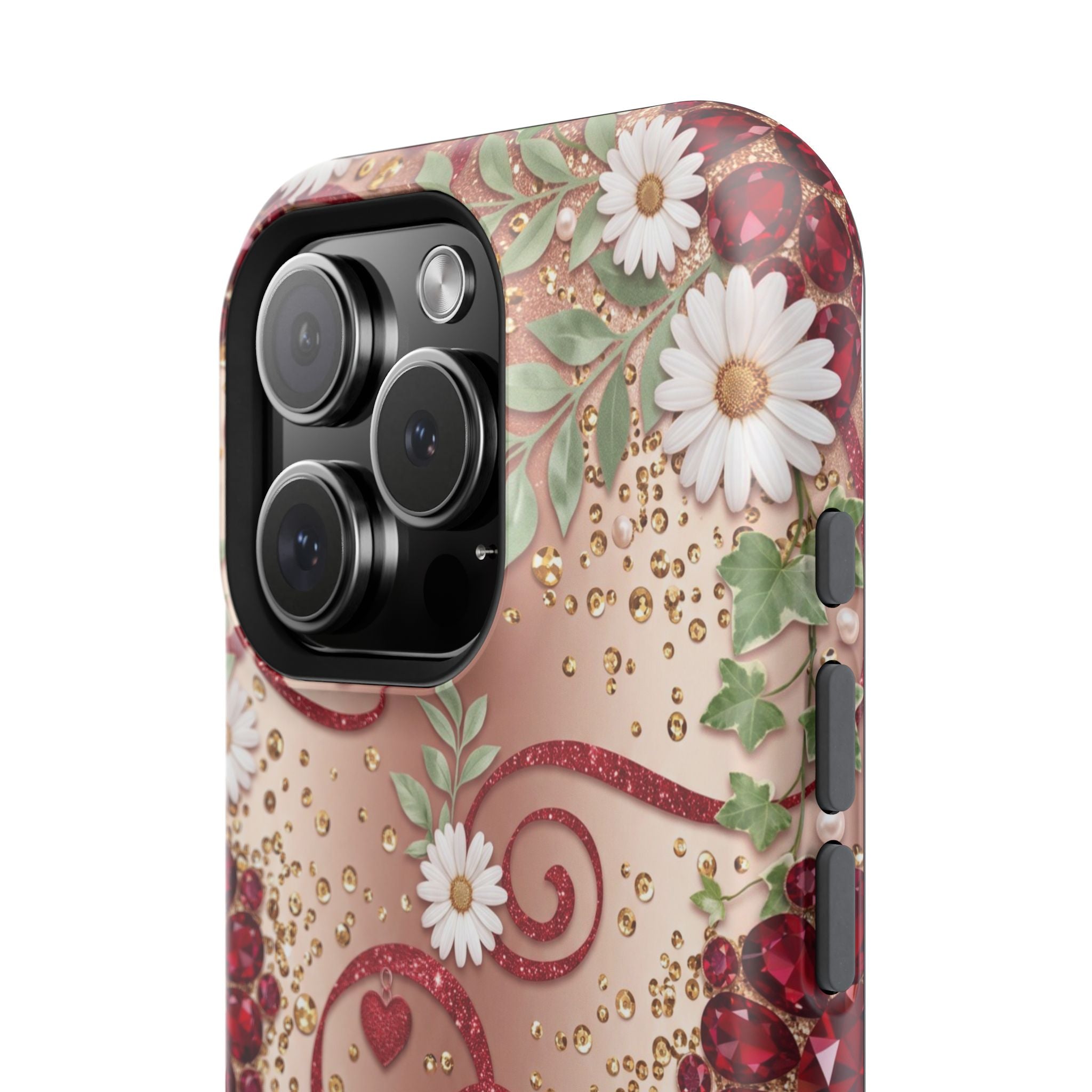 Personalized Vintage Floral Teacher Phone Case — Wireless Charging Cover