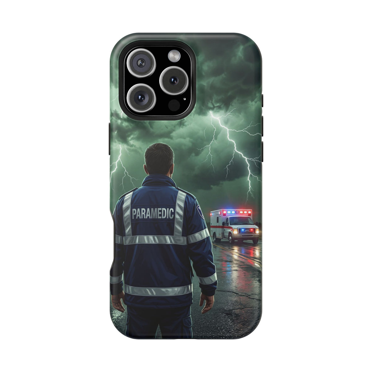 Paramedic Green Storm Phone Case — Magnetic Wireless Charging Cover