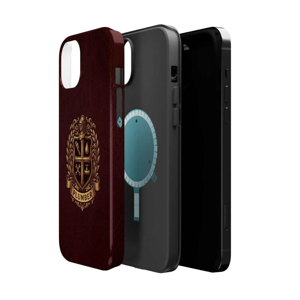 Plumber Crest Phone Case — Heraldic Shield Design Wireless Charging Cover