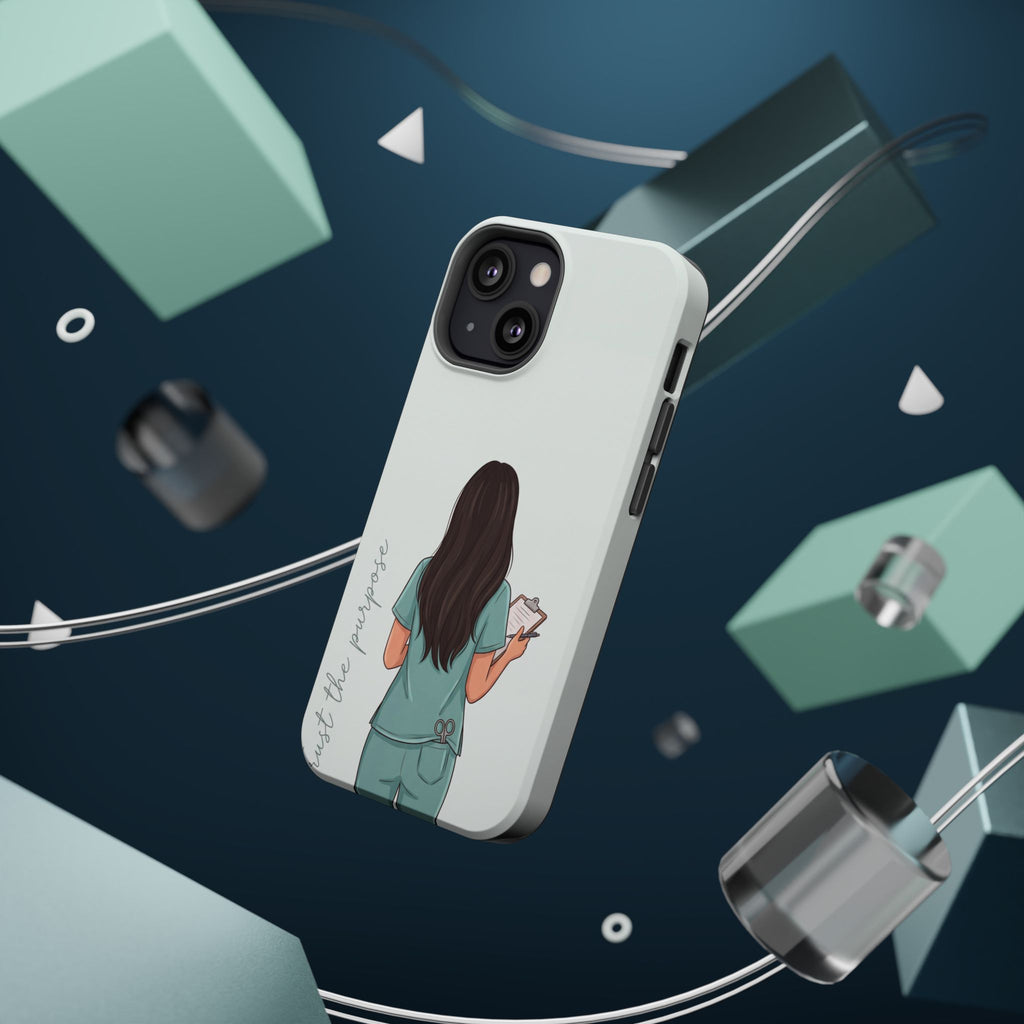 Nurse Illustration Phone Case — Impact-Resistant Wireless Charging Cover