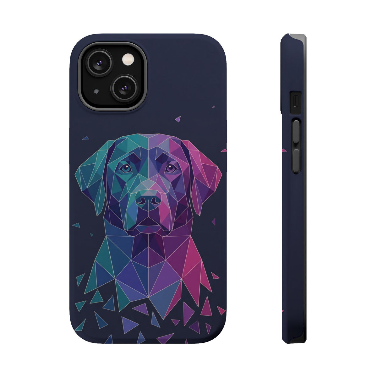 Geometric Labrador Phone Case — Tough Magnetic Case with Wireless Charging