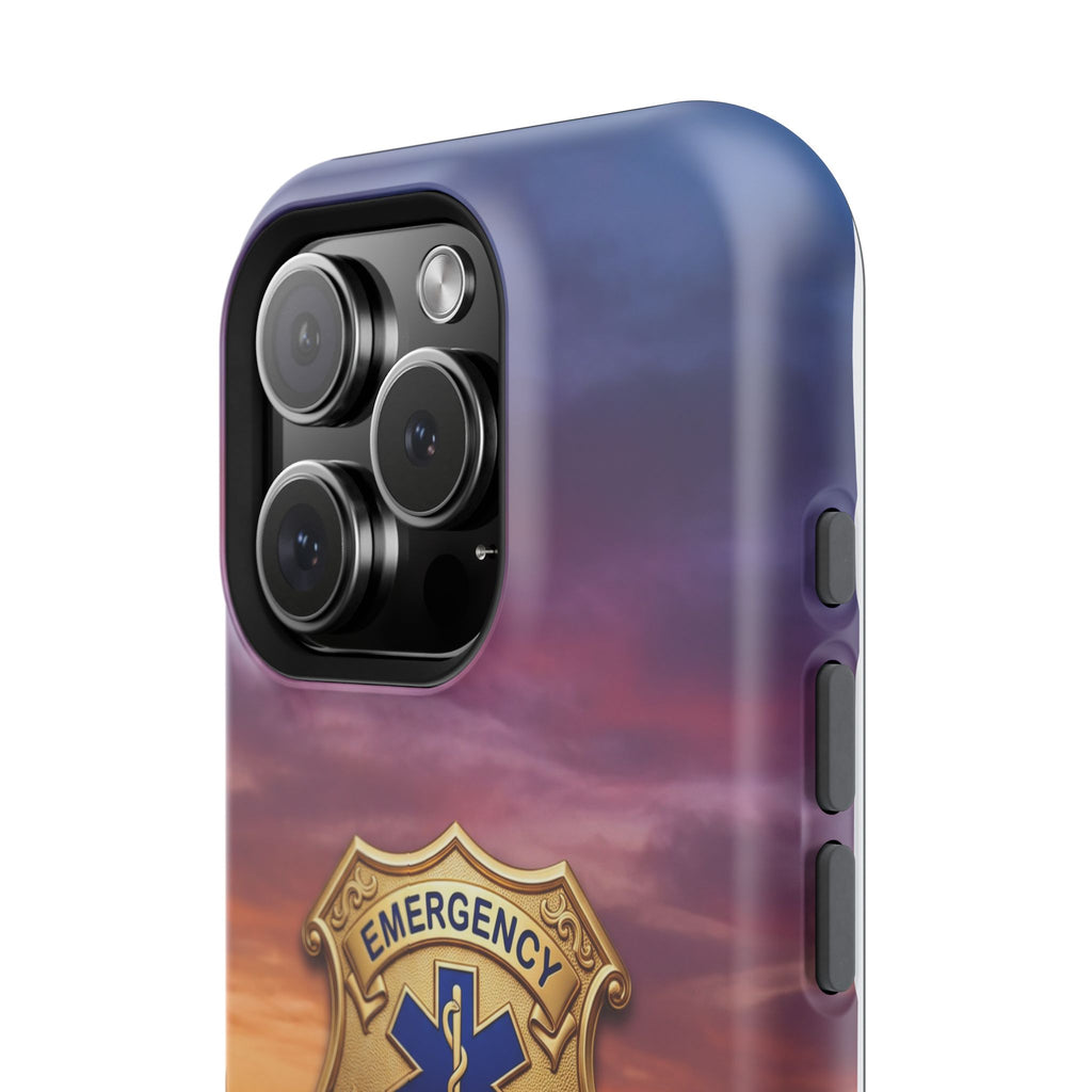 EMS Badge Sunset Skyline Phone Case — Magnetic Wireless Charging Cover