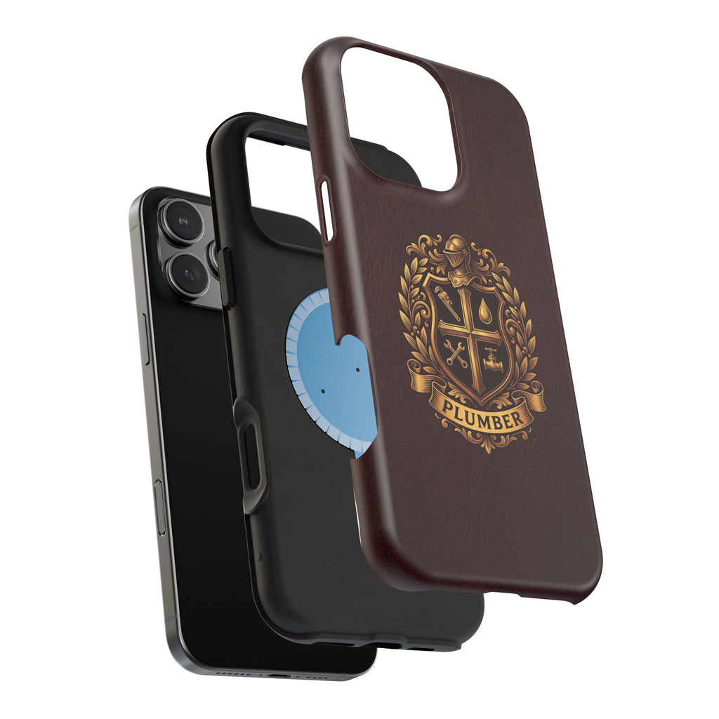Plumber Crest Phone Case — Heraldic Shield Design Wireless Charging Cover