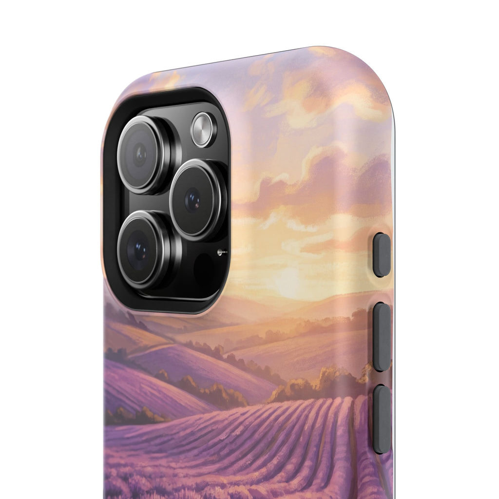 Personalized Dachshund Lavender Field Phone Case — Wireless Charging Cover