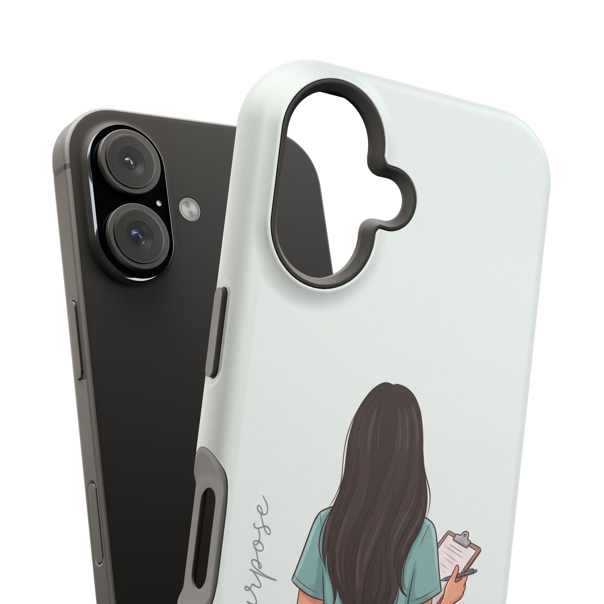 Nurse Illustration Phone Case — Impact-Resistant Wireless Charging Cover