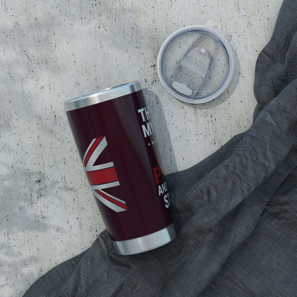 Funny Plumber Tumbler – UK Flag - "That's My Job" Burgundy Design 20 oz