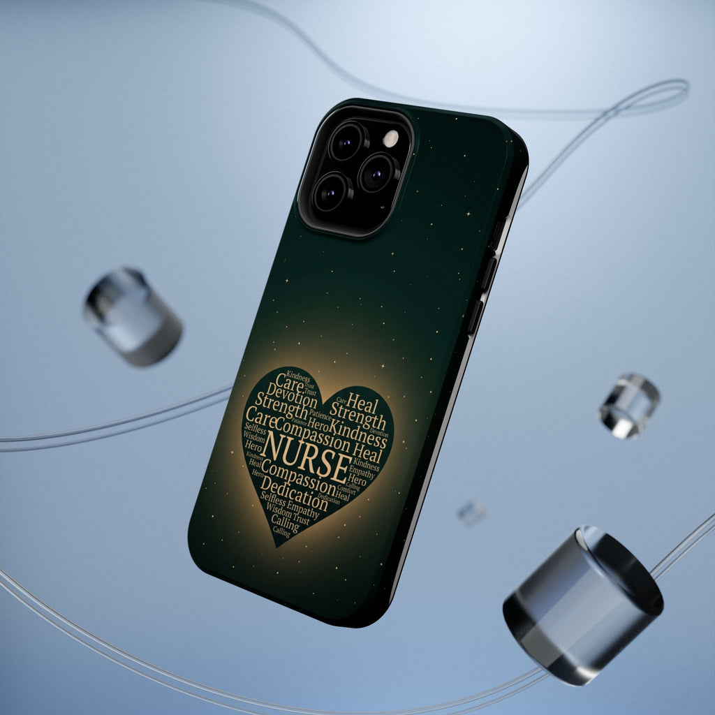 Nurse Heart Word and Art Phone Case — Impact-Resistant Wireless Charging Cover