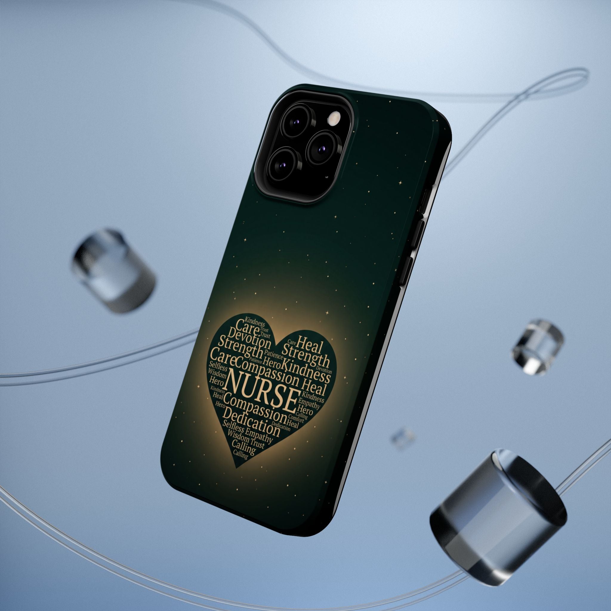 Nurse Heart Word and Art Phone Case — Impact-Resistant Wireless Charging Cover