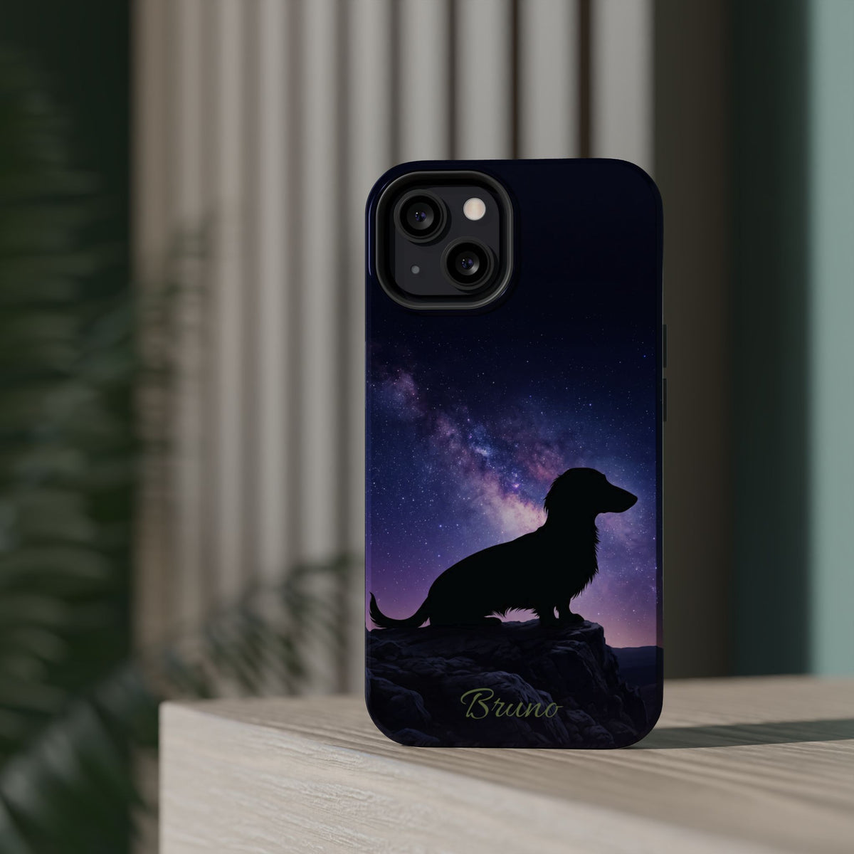 Personalized Dachshund Starry Night Phone Case — Wireless Charging Cover