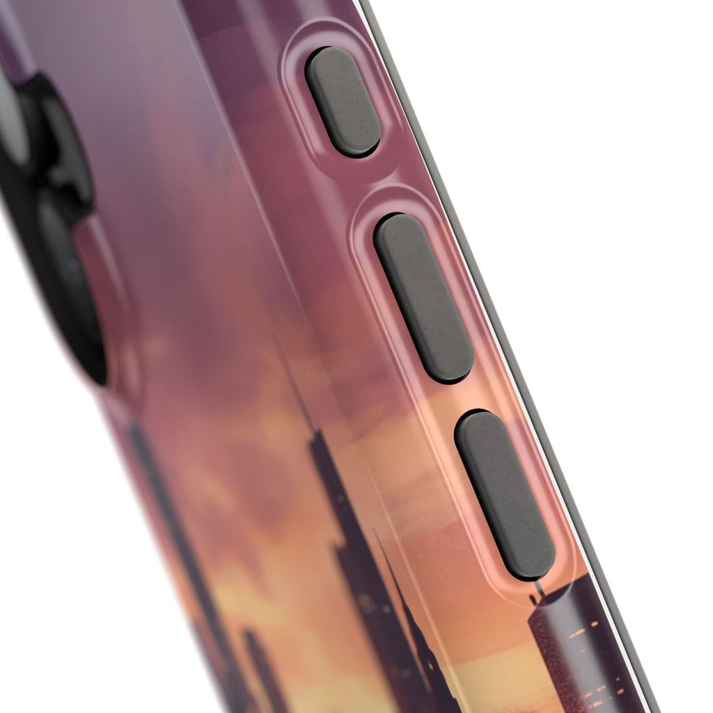 Personalized Dachshund City Skyline Phone Case — Wireless Charging Cover