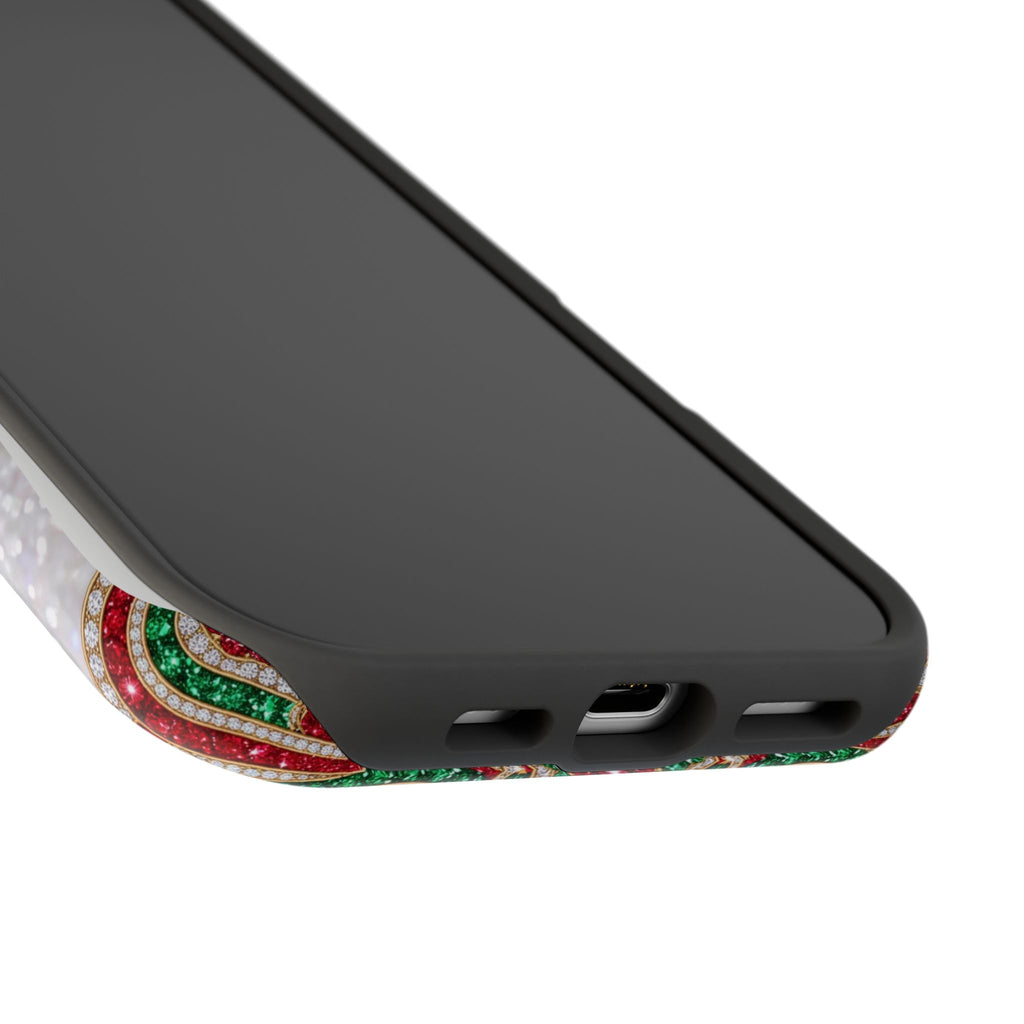 Jeweled Apple Medallion Personalized Teacher Phone Case — Wireless Charging Cover