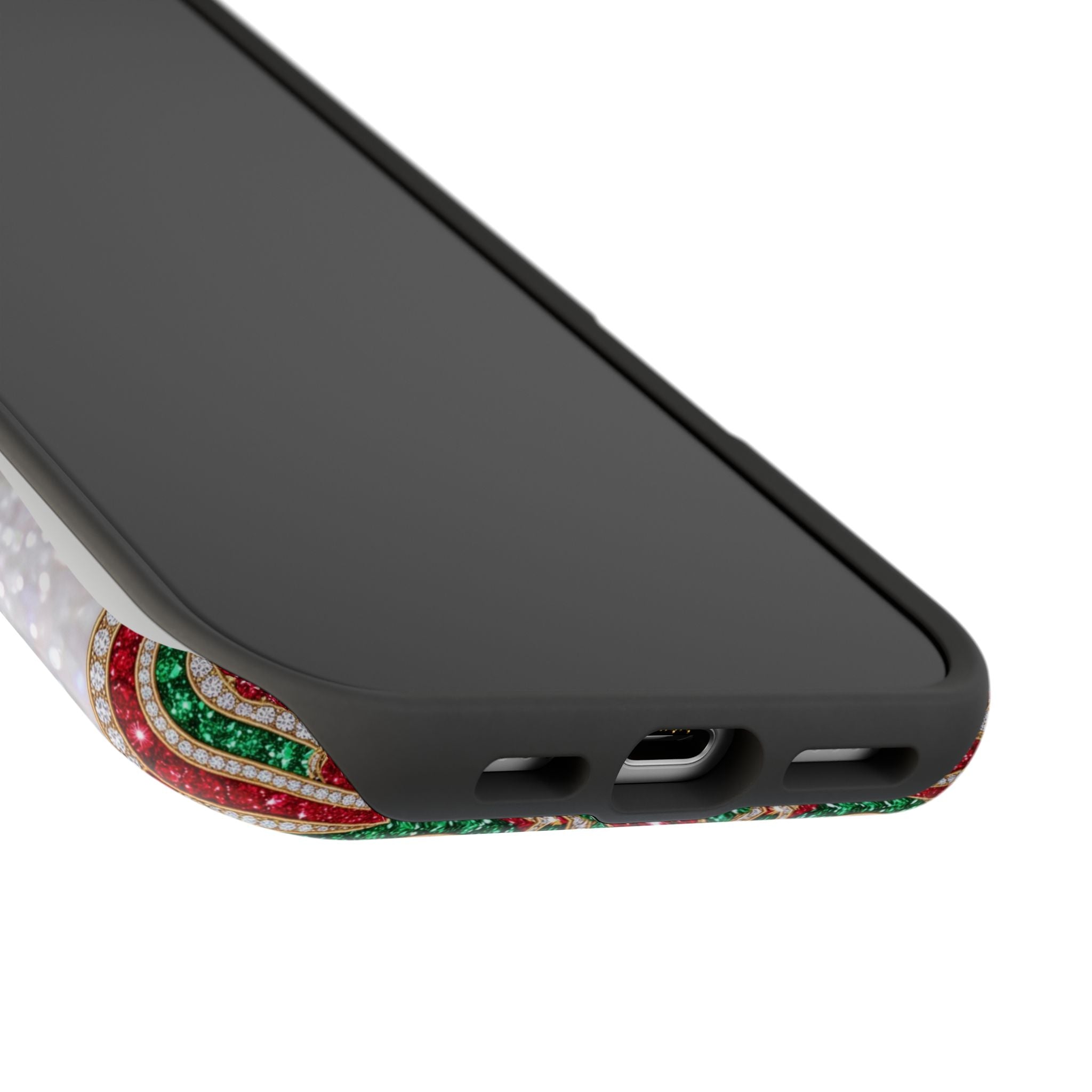 Jeweled Apple Medallion Personalized Teacher Phone Case — Wireless Charging Cover