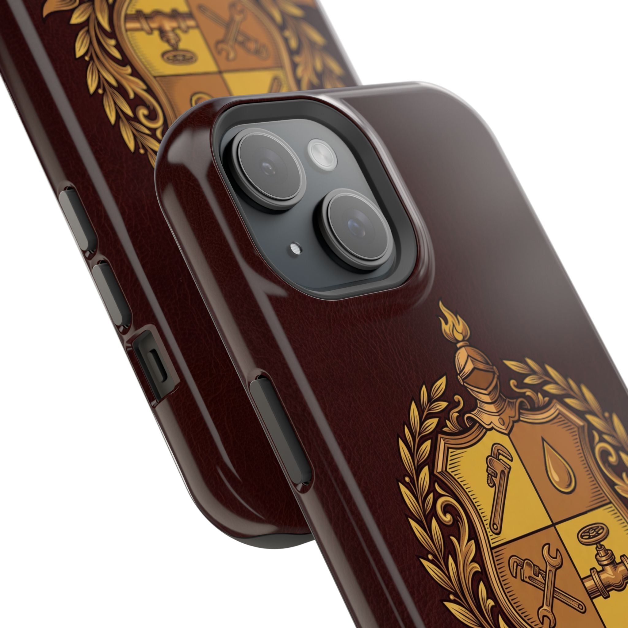 Plumber Crest Phone Case — Heraldic Shield Wireless Charging Cover