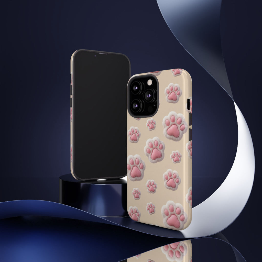 Golden Retriever Paw Print Phone Case | Cute Pink Paw Pattern for Dog Lovers | iPhone & Samsung
