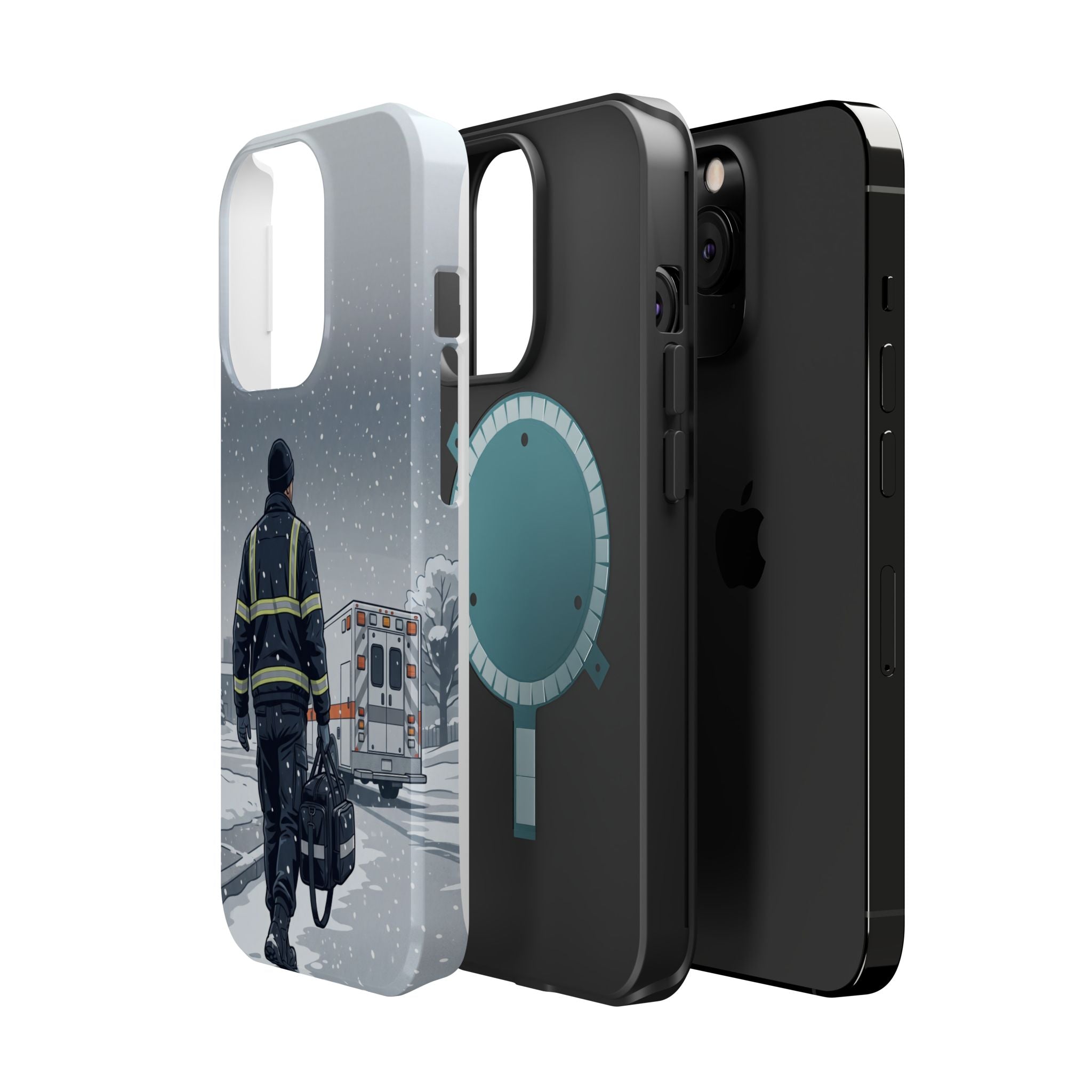 Bold Paramedic/EMT Portrait Phone Case — Magnetic Wireless Charging Cover
