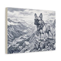 French Bulldog Mountain Sketch Personalized Canvas | Alpine Wall Art