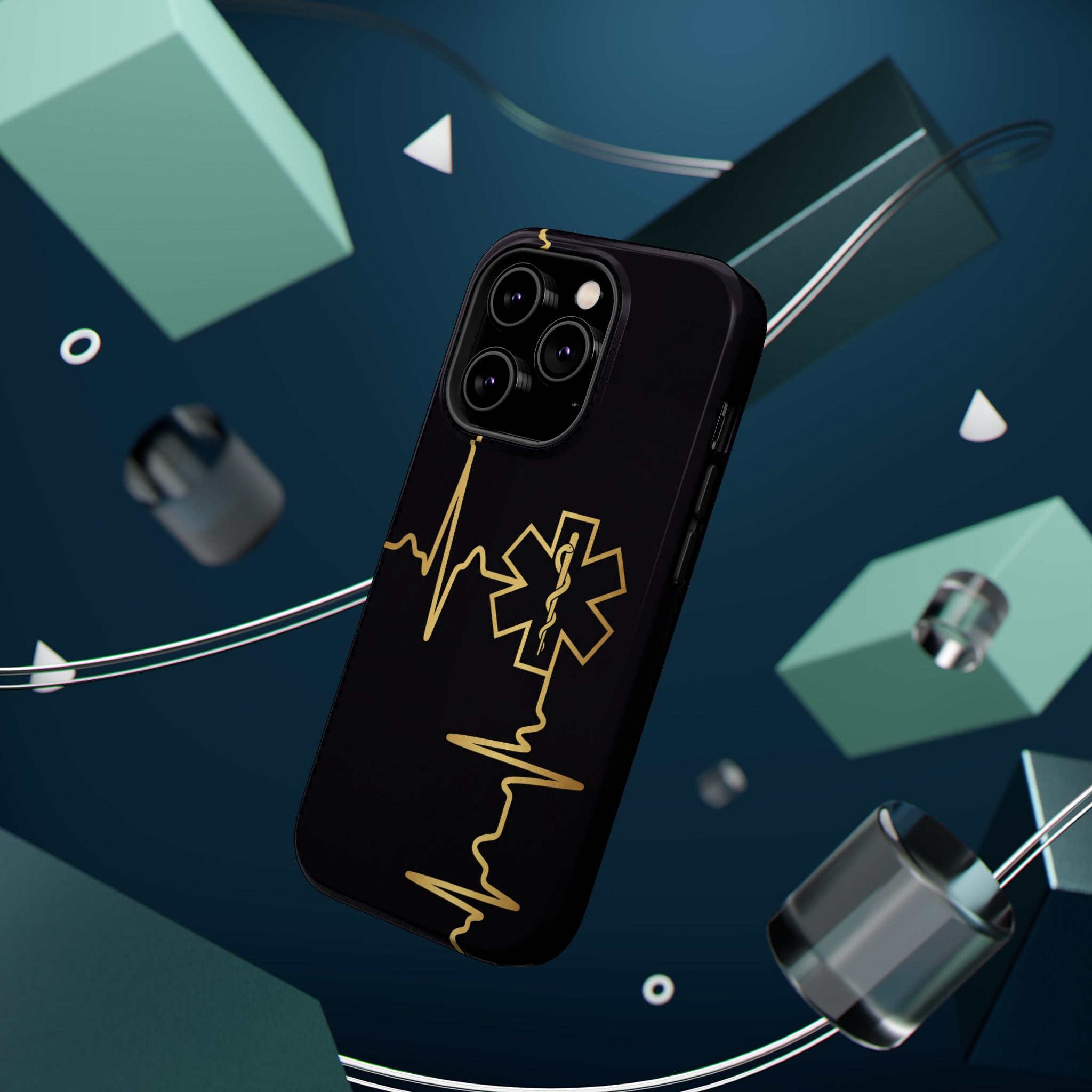Paramedic/EMT Heartbeat Line Phone Case — Magnetic Wireless Charging Cover