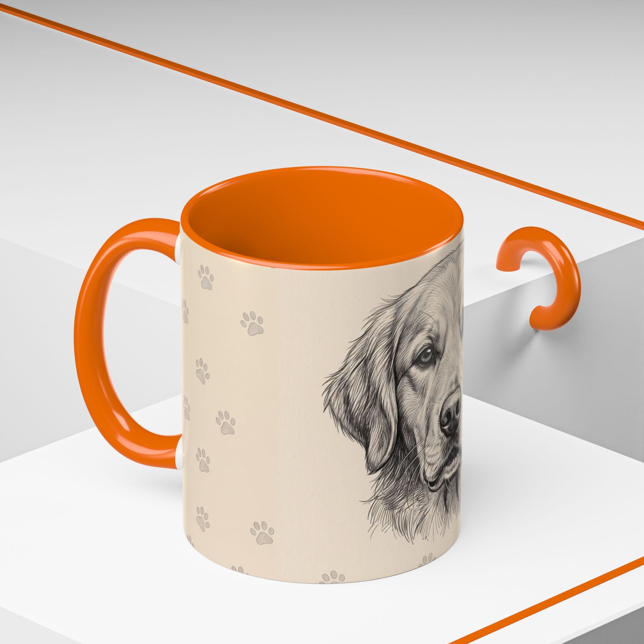 Golden Retriever Sketch Mug | Golden Retriever Lover Gift | Pencil Art Dog Coffee Mug