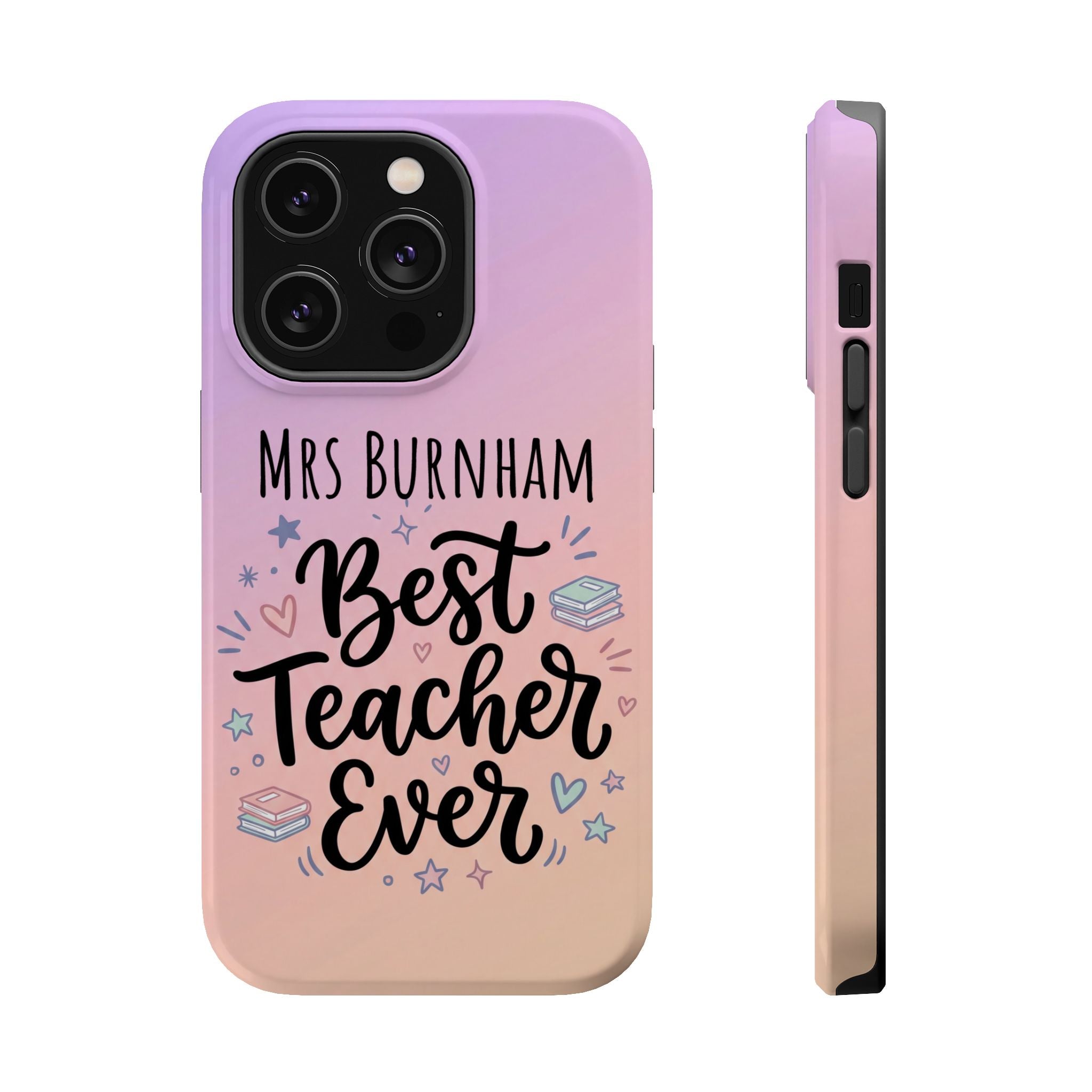 Best Teacher Ever Personalized Phone Case — Wireless Charging Cover