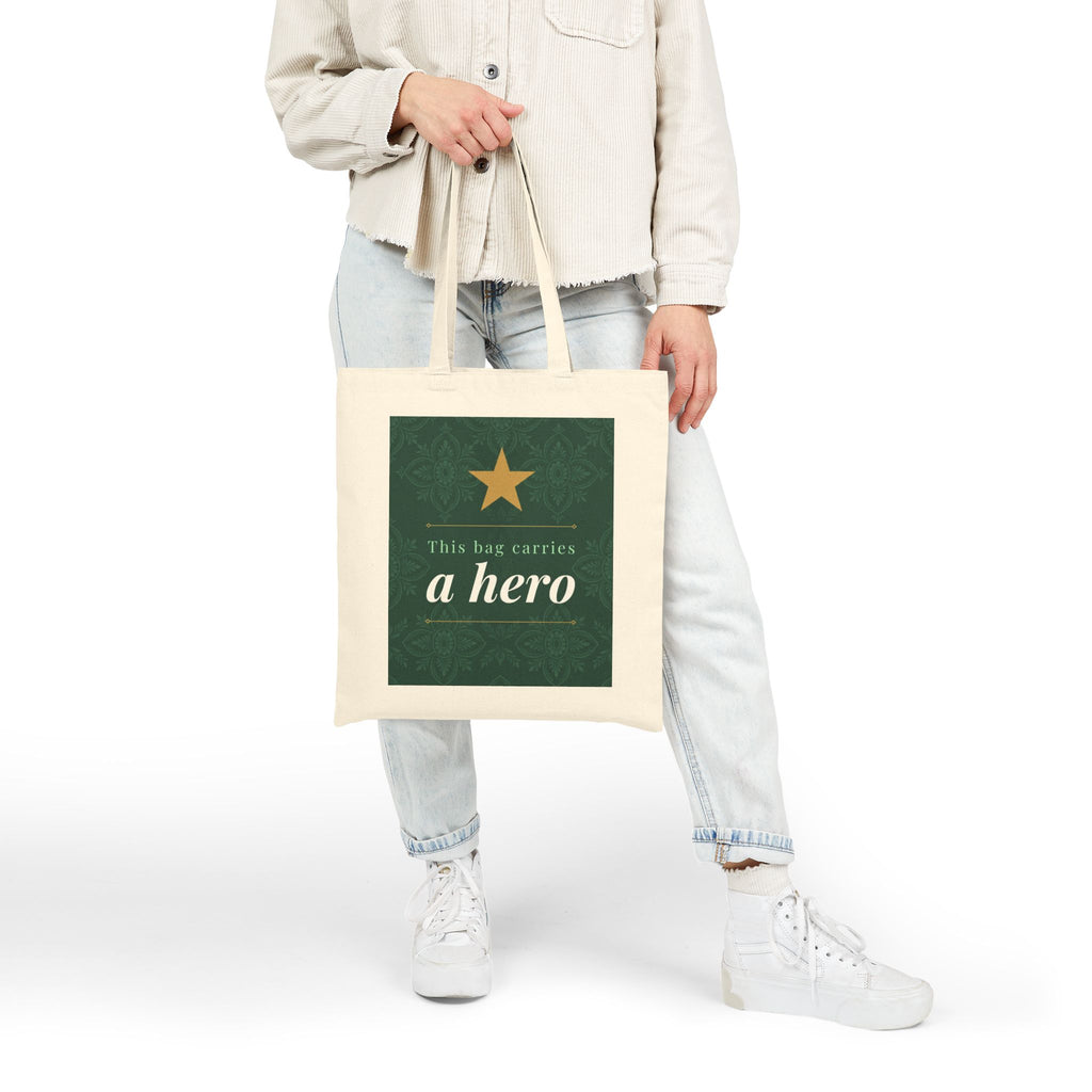 Nurse Tote Bag – This bag carries a hero – Cotton Canvas Tote Bag for Nurses