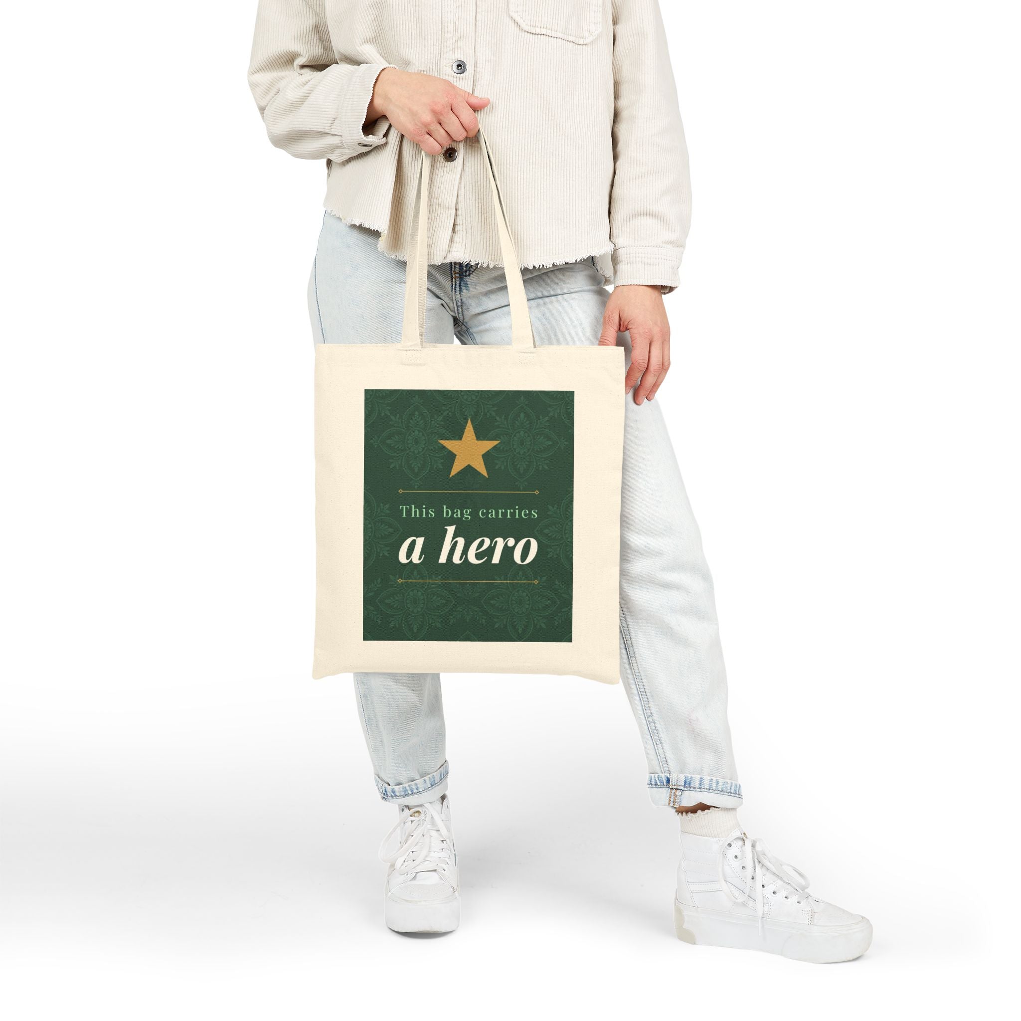 Nurse Tote Bag – This bag carries a hero – Cotton Canvas Tote Bag for Nurses