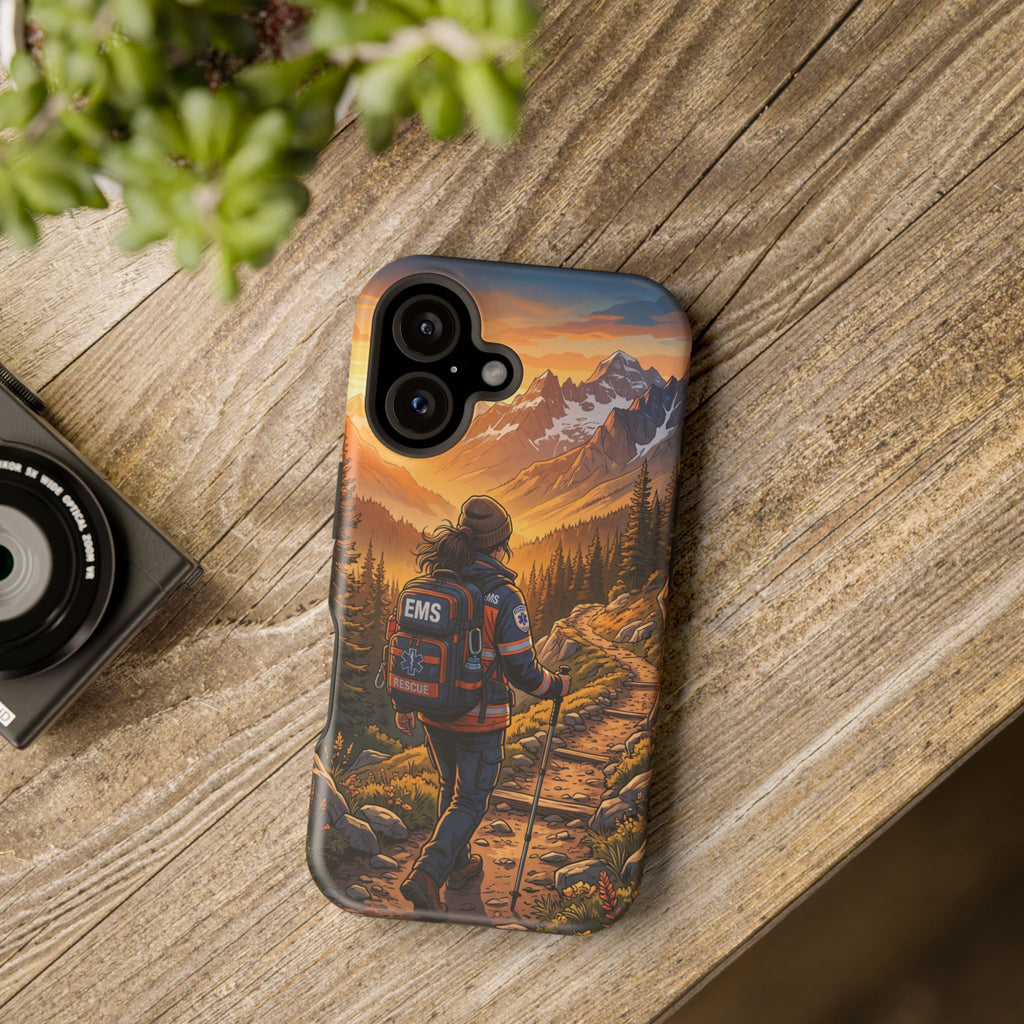 Paramedic/EMT Mountain Phone Case — Magnetic Wireless Charging Cover