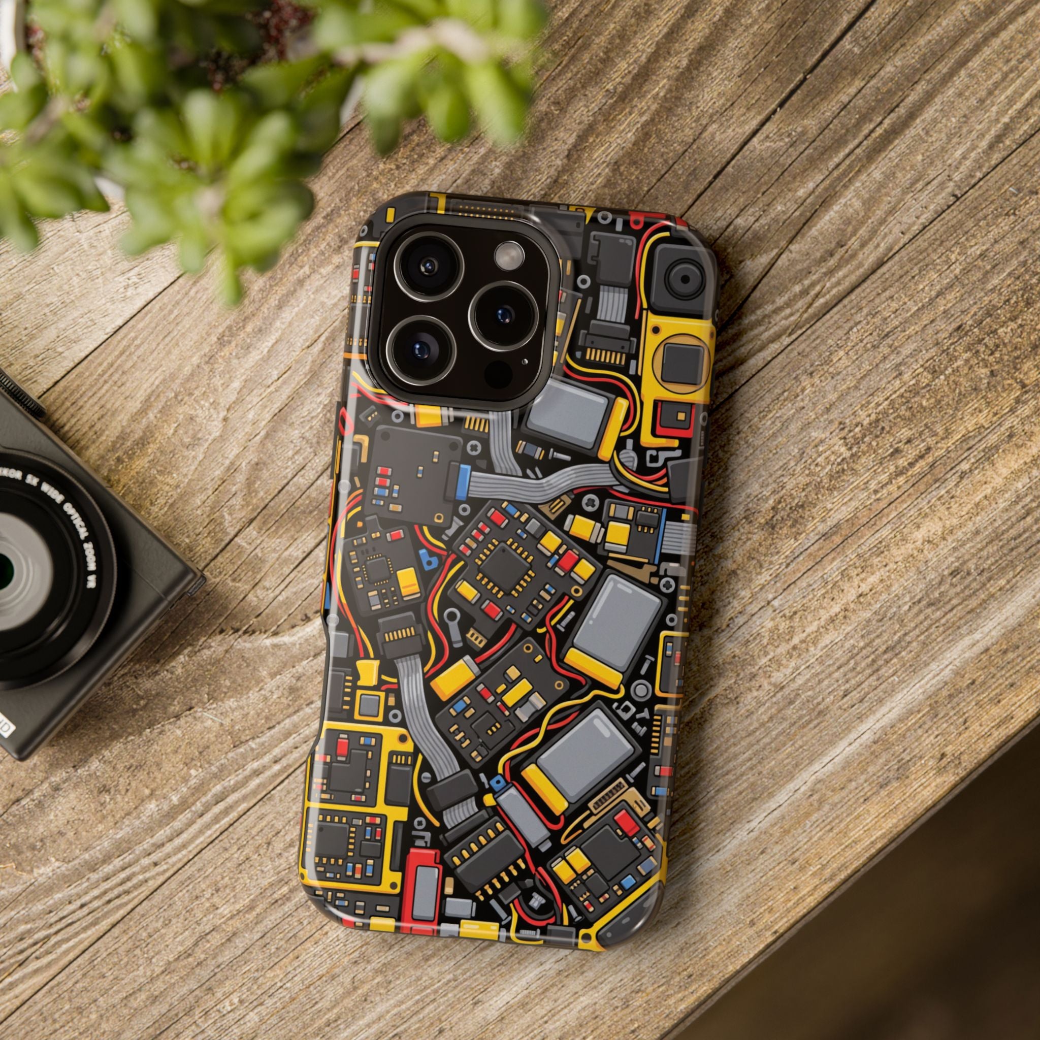 Voltage Board Phone Case — Yellow Circuit Wireless Charging Cover
