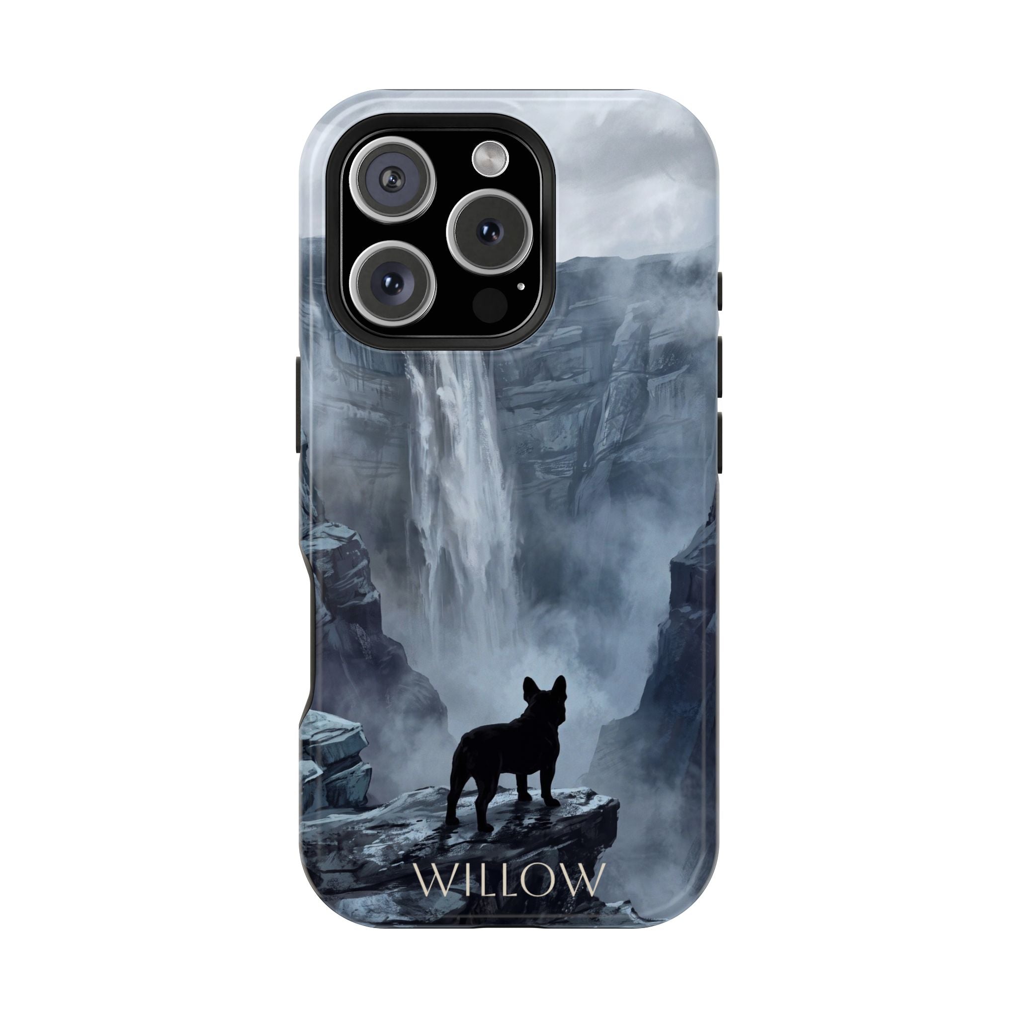 Personalized French Bulldog Misty Waterfall Phone Case — Wireless Charging Cover