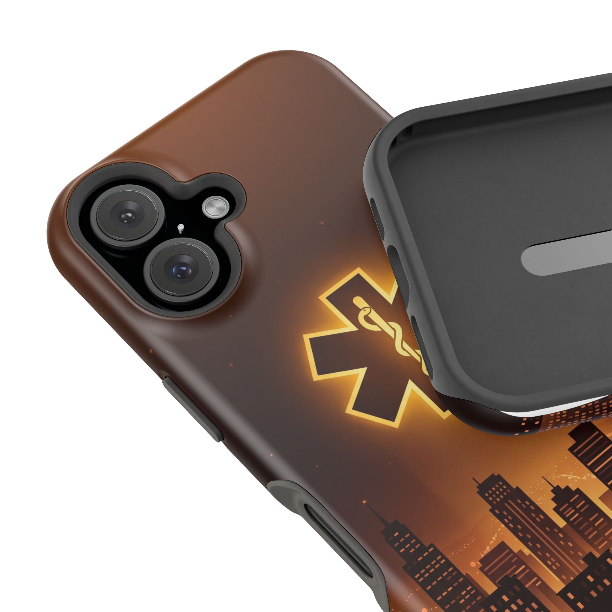 Paramedic/EMT Skyline Phone Case — Magnetic Wireless Charging Cover