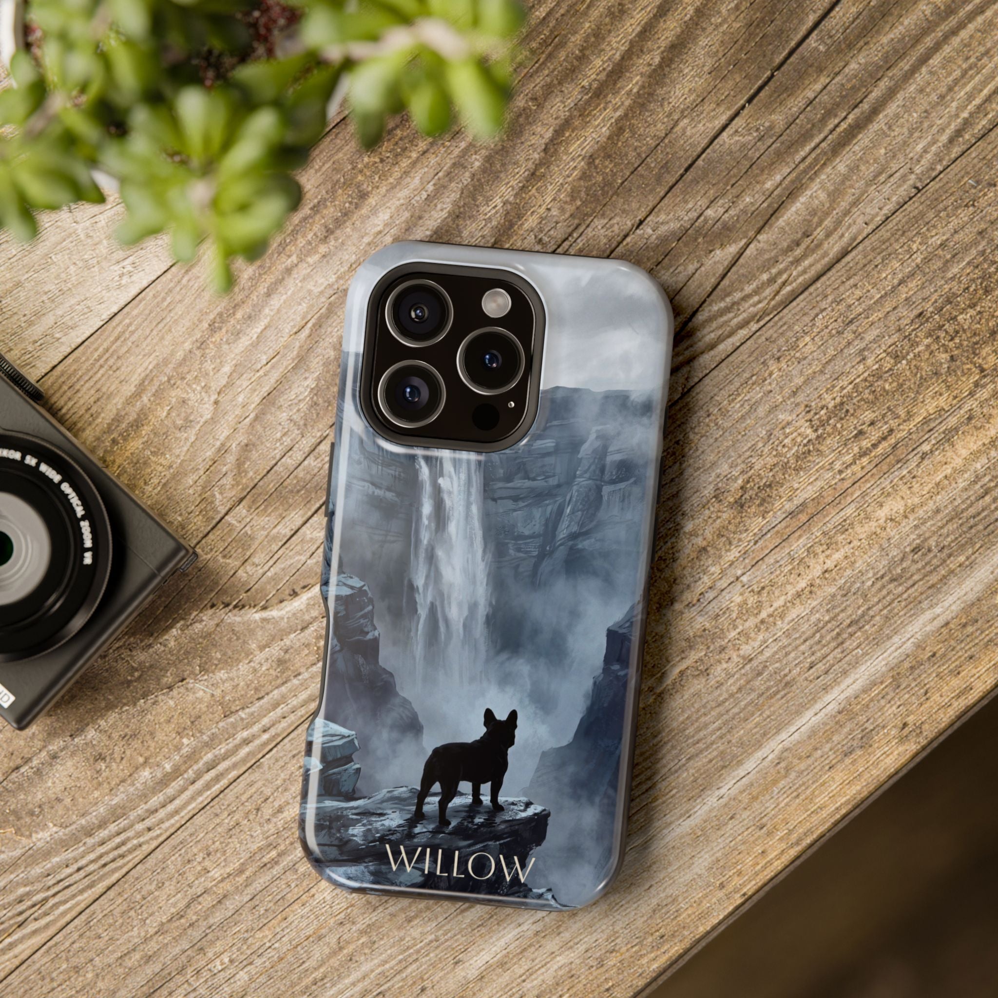 Personalized French Bulldog Misty Waterfall Phone Case — Wireless Charging Cover
