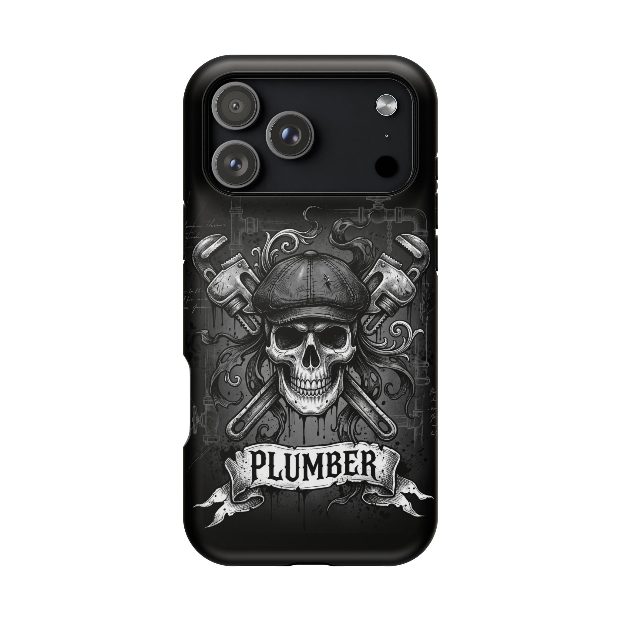 Skull & Wrenches Plumber Phone Case — Wireless Charging Cover