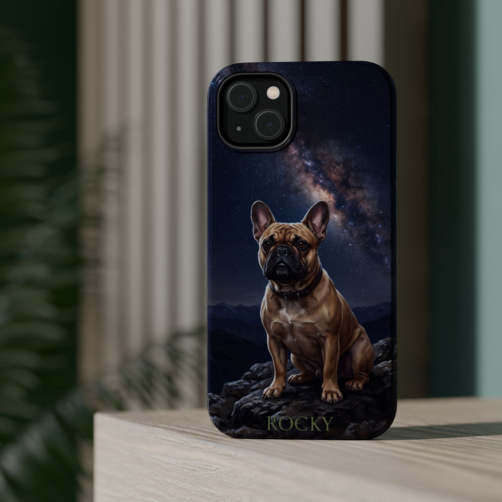 Personalized French Bulldog Starry Night Sky Phone Case — Wireless Charging Cover