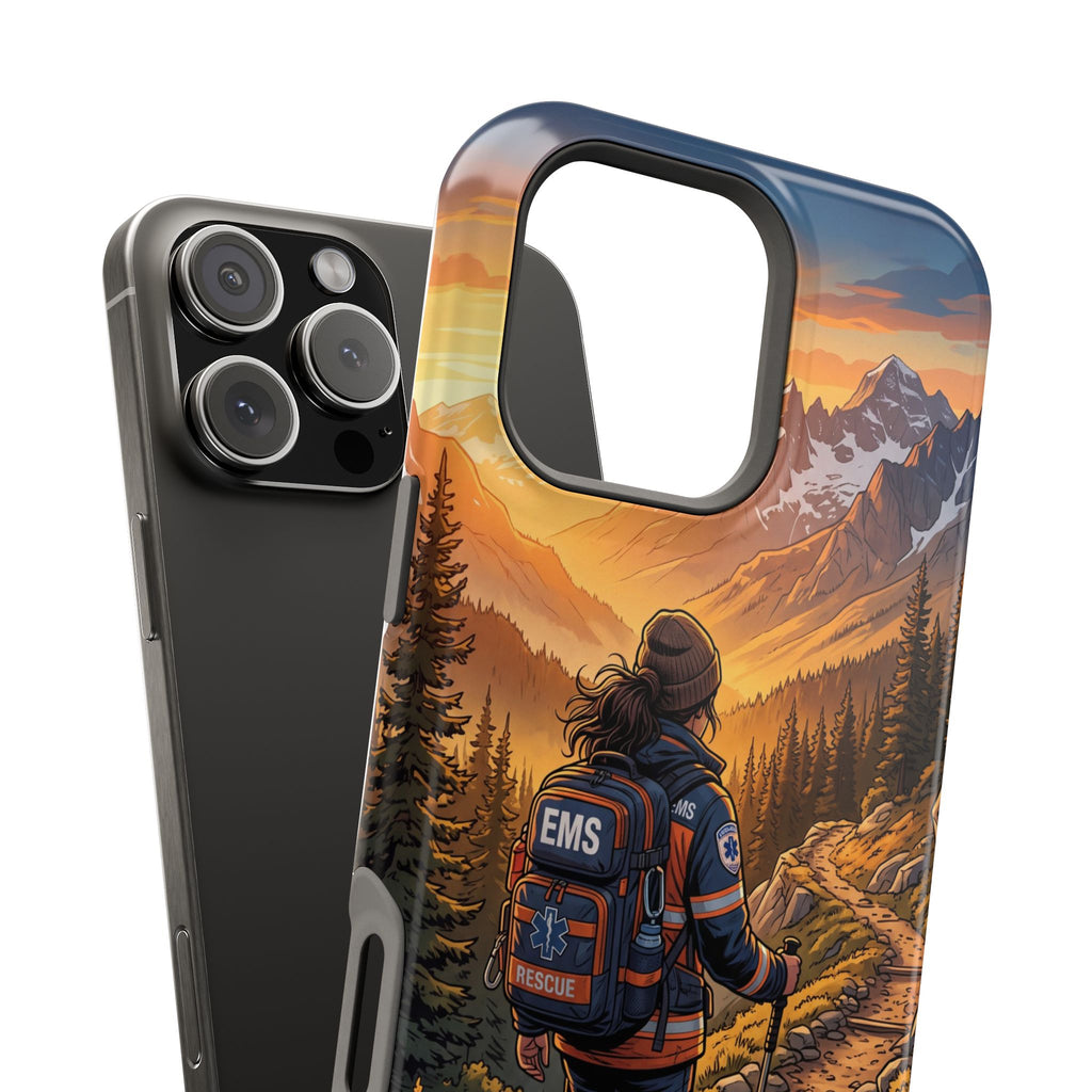 Paramedic/EMT Mountain Phone Case — Magnetic Wireless Charging Cover