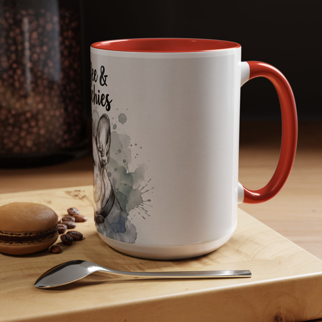 Coffee & Frenchies Mug | French Bulldog Lover Gift | Watercolor Dog Mug