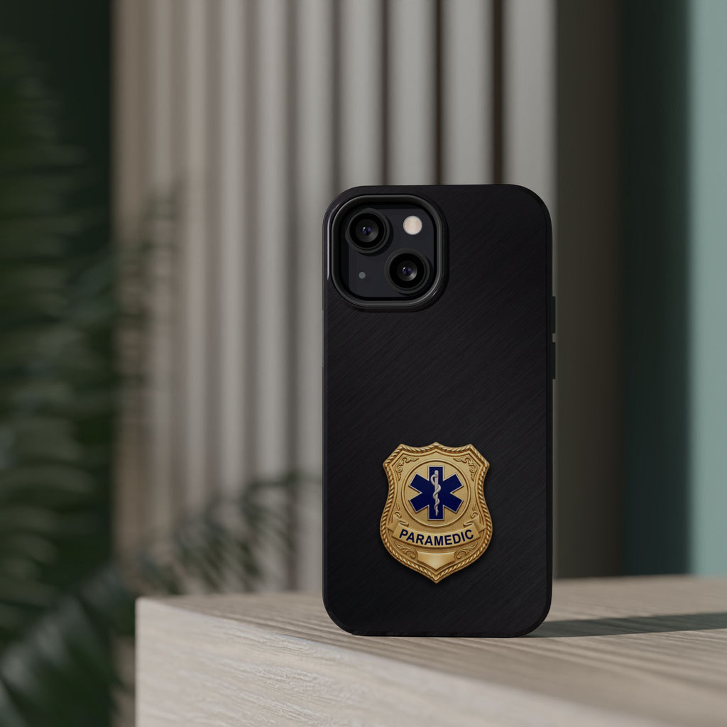 Gold Paramedic Badge Phone Case — Magnetic Wireless Charging Cover
