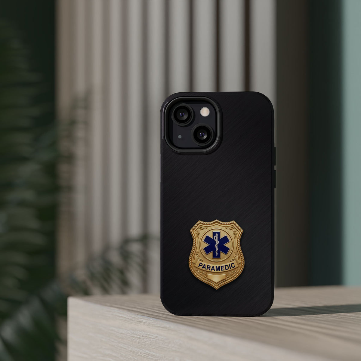 Gold Paramedic Badge Phone Case — Magnetic Wireless Charging Cover